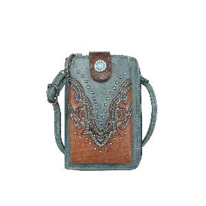 Montana West Cut-out Collection Phone Wallet/Crossbody Turquoise
